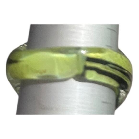 Modern Unisex Glass Ring Size 10 Yellow and Black - Picture 4 of 7